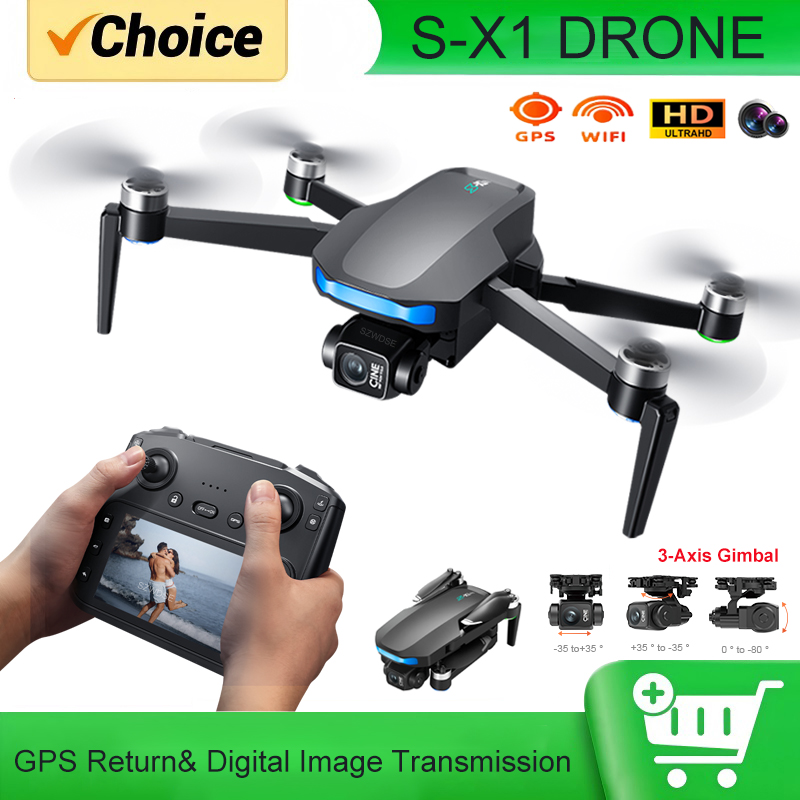 S-X1 MAX GPS Drone with 3-Axis - Rc Helicopter Electric ulasan dan harga